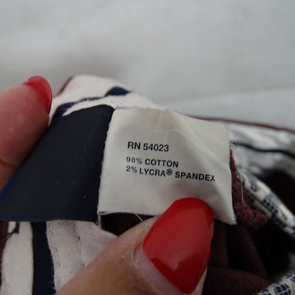 Gap Stretch Straight Chino Cropped Pants Women Size 14 Burgundy Red Pockets - Picture 9 of 15